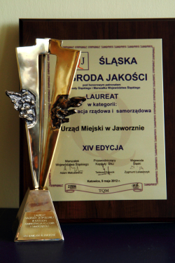 W 2012 r. Urząd Miasta w Jaworznie został laureatem Śląskiej Nagrody Jakości w kategorii - administracja rządowa i samorządowa.