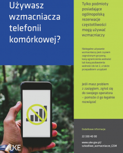 Szkodliwe wzmacniacze GSM - plakat UKE