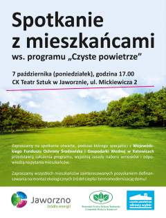 „Czyste powietrze” w Jaworznie – spotkanie z mieszkańcami