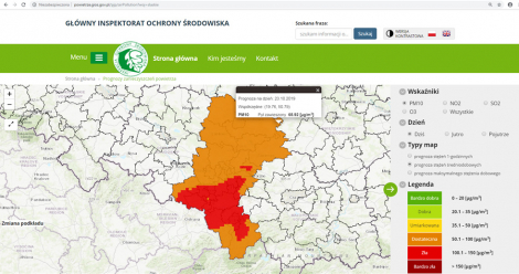 Ryzyko przekroczenia poziomu dla pyłu zawieszonego PM10 w powietrzu