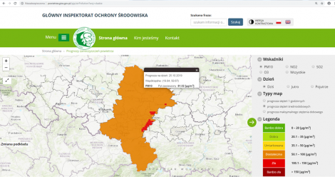 Ryzyko przekroczenia poziomu dla pyłu zawieszonego PM10