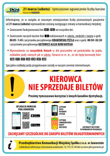 Tymczasowe ograniczenie liczby kursów PKM Jaworzno