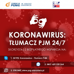 Koronawirus - tłumacz PJM dla całej Polski