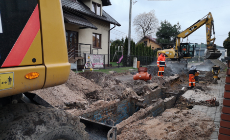 Kanalizacja w Dąbrowie Narodowej na ukończeniu - fot. Wodociągi Jaworzno