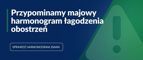 Majowy harmonogram łagodzenia obostrzeń