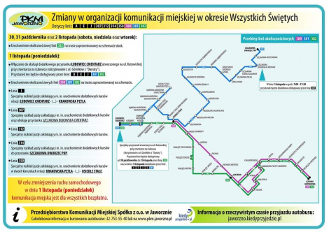 Zmiany w organizacji komunikacji miejskiej w okresie Wszystkich Świętych fot. PKM Jaworzno, Maciej Kowal