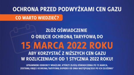 Ochrona przed podwyżkami cen gazu